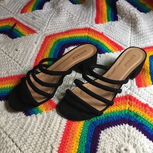 Lulus mini black block heel